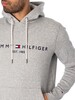 Tommy Hilfiger Logo Pullover Hoodie - Cloud Heather