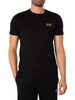 EA7 Chest Logo T-Shirt - Black/Gold