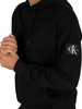 Calvin Klein Jeans Monogram Sleeve Badge Pullover Hoodie - Black/Poseidon