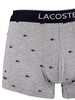 Lacoste 3 Pack Casual Trunks - Grey/Red/Blue