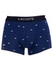 Lacoste 3 Pack Casual Trunks - Grey/Red/Blue