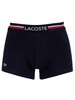 Lacoste 3 Pack Iconic Trunks - White/Stripe/Navy