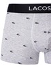 Lacoste 3 Pack Trunks - Grey/Dark Grey/Black