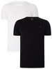 GANT 2 Pack Lounge Crew Neck T-Shirts - Black/White