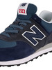 New Balance 574 Suede Trainers - Stone Blue/Outerspace