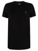 Religion Plain Curved Hem T-Shirt - Jet Black