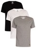 Lyle & Scott 3 Pack Parker Lounge V-Neck T-Shirts - White/Grey/Black