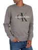 Calvin Klein Jeans Iconic Monogram Sweatshirt - Mid Grey Heather
