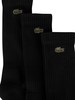 Lacoste 3 Pack Sport High Cut Socks - Black
