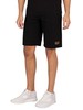 EA7 Logo Sweat Shorts - Black/Gold