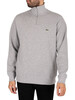 Lacoste Zip Collar Sweatshirt - Light Grey