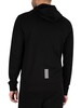 EA7 Logo Jersey Pullover Hoodie - Black