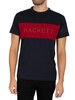Hackett London Fine Jersey Panel T-Shirt - Navy/Red