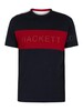 Hackett London Fine Jersey Panel T-Shirt - Navy/Red