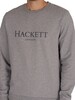 Hackett London Crew Sweatshirt - Light Grey Marl