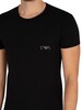 Emporio Armani 2 Pack Crew T-Shirts - Black/BLack