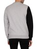 Lacoste Lettered Colourblock Fleece Sweatshirt - Grey Chine / White / Black