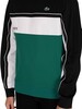 Lacoste PORT Resistant Colourblock Pique Sweatshirt - Black / Green / White / Black