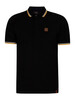 Trojan Badged Pique Polo Shirt - Black