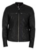 Superdry Moto Racer Leather Jacket - Black