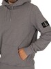 Calvin Klein Jeans Monogram Sleeve Badge Pullover Hoodie - Mid Grey Heather