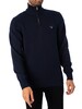GANT Casual Cotton Half Zip Sweatshirt - Evening Blue