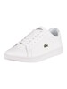 Lacoste Carnaby EVO 0121 2 SMA Leather Trainers - White/Black