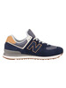 New Balance 574 Suede Trainers - Natural Indigo/Maple