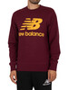 New Balance Essentials Stacked Logo Sweatshirt - Garnet