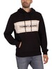 Tommy Jeans Pieced Band Logo Pullover Hoodie - Black/Smooth Stone