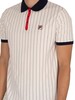 Fila Classic Vintage Striped Polo Shirt - Whisper White/Peacoat/Chinese Red