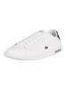 Lacoste Graduate BL21 1 SMA Leather Trainers - White/Navy