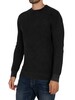 Superdry Academy Dyed Textured Knit - Washed Carbon Black