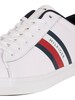 Tommy Hilfiger Essential Leather Stripes Trainers - White