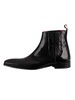 Jeffery West Polished Leather Chelsea Boots - Black