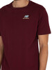 New Balance Essentials Relaxed Embroidered T-Shirt - Burgundy