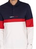 Tommy Jeans Regular Colourblock Longsleeved Polo Shirt - Twilight Navy/Red/White