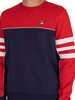 Fila Lando Colour Block Sweatshirt - Peacoat/Chinese Red/White