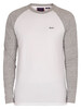 Superdry Vintage Baseball Longsleeved T-Shirt - Optic/Athletic Grey Marl