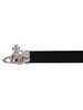 Vivienne Westwood Orb Buckle Palladium Leather Belt - Black