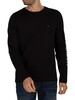 Tommy Hilfiger Logo Longsleeved T-Shirt - Black