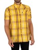 Trojan Check Woven Shortsleeved Shirt - Mustard