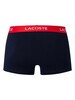 Lacoste 3 Pack Casual Trunks - Navy (Navy/Green/Red)