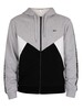 Lacoste Tapered Logo Zip Hoodie - Light Grey/White/Black