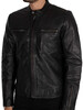 Superdry Sports Racer Leather Jacket - Black