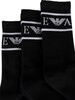 Emporio Armani 3 Pack Sponge Short Socks - Black