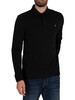 Farah Organic Haslam Longsleeved Polo Shirt - Black