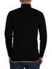 Gabicci Lineker Three Button Knitted Longsleeved Polo Shirt - Black/Cream