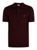Gabicci Plain Short Sleeve Knitted Three Button Polo Shirt - Rioja