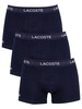 Lacoste 3 Pack Casual Trunks - Navy